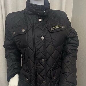Barbour Black Quilted Bomber Jacket Euc